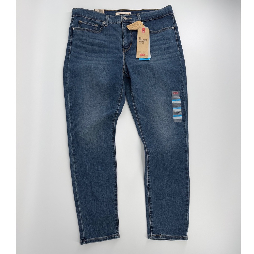Levis 311 Shaping Skinny Ankle Jeans Womens 31 Blue Cool Performance Denim NWT